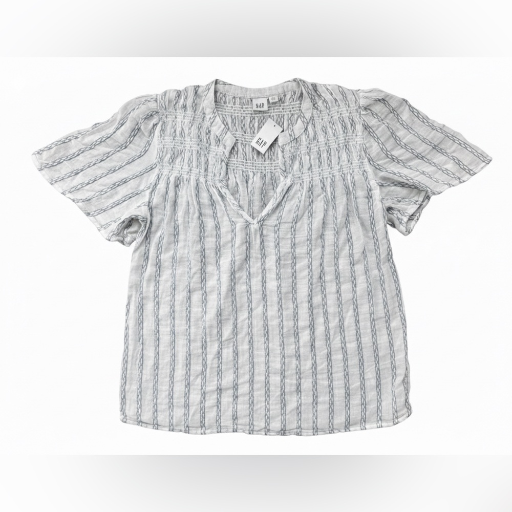 NWT GAP Top Peasant Shirt XS Coastal Grandma Summer Festival Airy Boho cottage